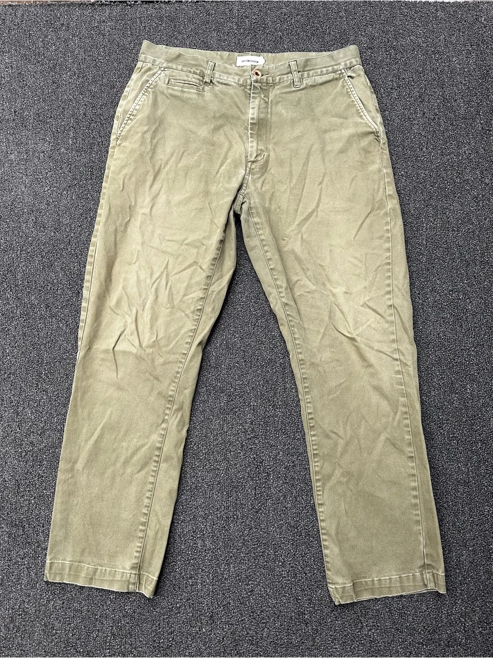 Taylor Stitch Pants Mens 33x30 Green Organic Cotton Chino Straight Leg Casual